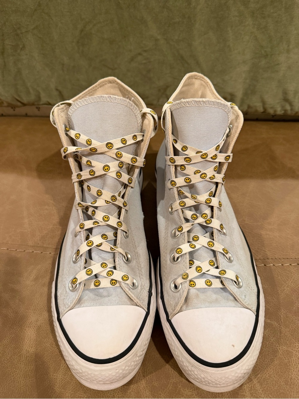 Converse Platform High-Top Canvas Sneakers in Pale Blue Women’s Size 10 - Picture 3 of 8